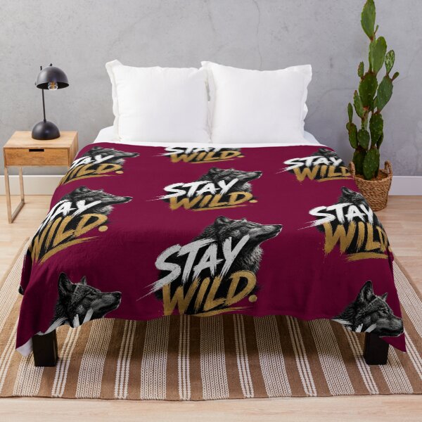 Item preview, Stay Wild Wolf - Elegant Gold and White Brush Typography Sticker designed and sold by Scro-Ciob-Shop.