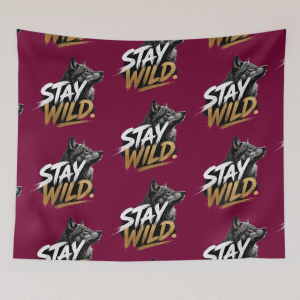Item preview, Stay Wild Wolf - Elegant Gold and White Brush Typography Sticker designed and sold by Scro-Ciob-Shop.
