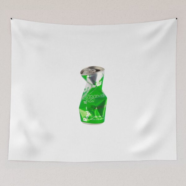 Item preview, Crushed Green Energy Drink Can – Urban Grunge Metal Art Sticker designed and sold by Mustangana.