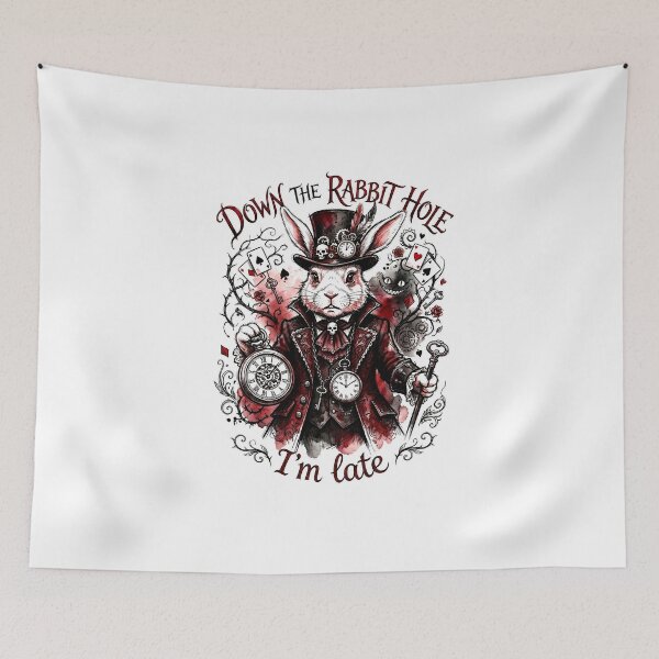 Item preview, Steampunk White Rabbit Alice in Wonderland Down the Rabbit Hole designed and sold by LiluGross.
