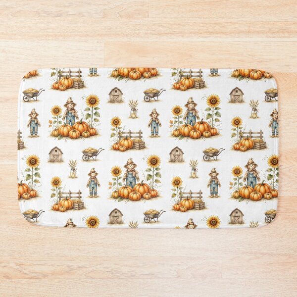 Item preview, Cute Scarecrow Pumpkin Farm Pattern designed and sold by Canvas-Whispers.