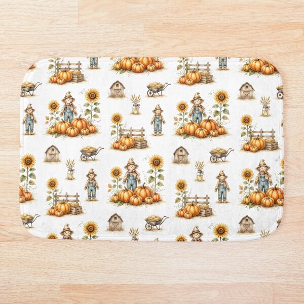 Item preview, Cute Scarecrow Pumpkin Farm Pattern designed and sold by Canvas-Whispers.