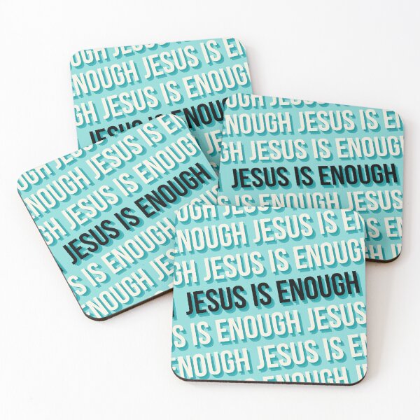 Artikelvorschau, Retro-christliche Streetwear: „Jesus Is Enough“-Schriftzug mit sich wiederholendem Muster entworfen und verkauft von LensDyn™.