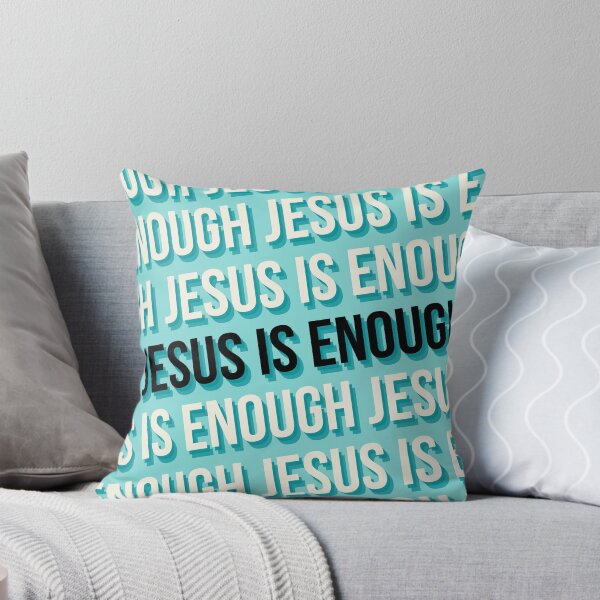 Item preview, Retro Christian Streetwear Jesus Is Enough Repeating Text Pattern designed and sold by LensDyn™.