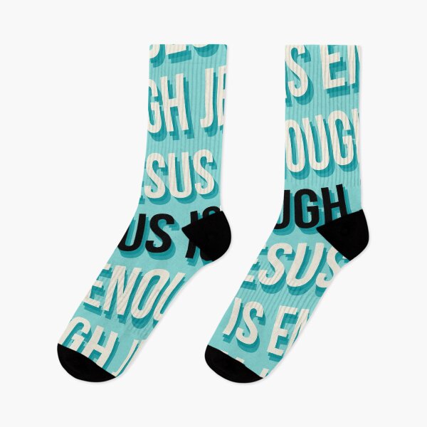 Item preview, Retro Christian Streetwear Jesus Is Enough Repeating Text Pattern designed and sold by LensDyn™.