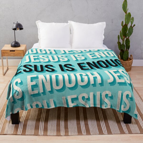 Item preview, Retro Christian Streetwear Jesus Is Enough Repeating Text Pattern designed and sold by LensDyn™.