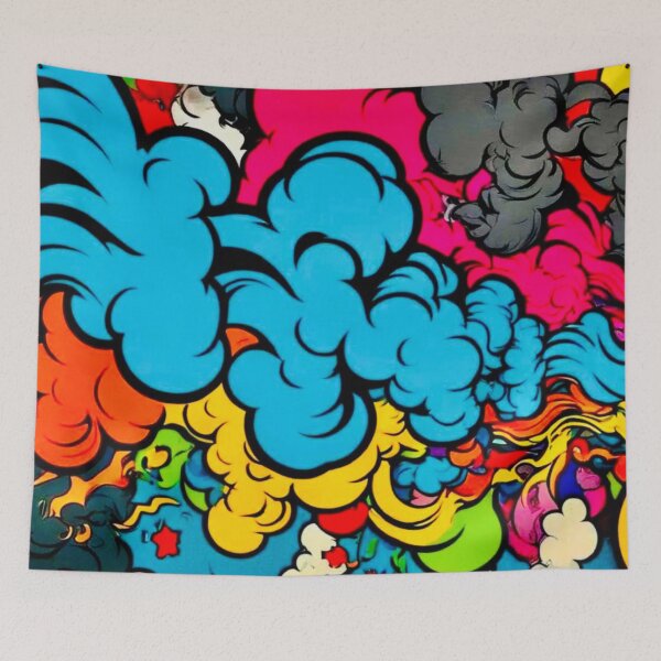 Item preview, Colorful Graffiti Smoke Pop Art Comic Cloud Abstract Pattern designed and sold by LYAN-STORE.