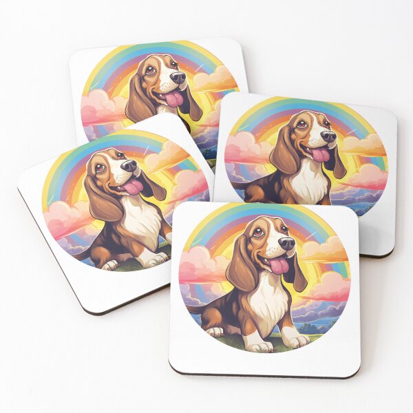 Item preview, Funny Basset Hound Colorful Rainbow Cute Mom Dad Kids designed and sold by rafaeltto.