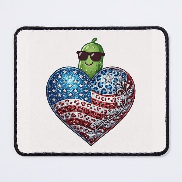 Item preview, Cool Pickle 4th of July Sunglasses American Flag Heart Glitter Leopard Patriotic designed and sold by Basma Designs | Retro, Kawaii Shirts & Stickers.