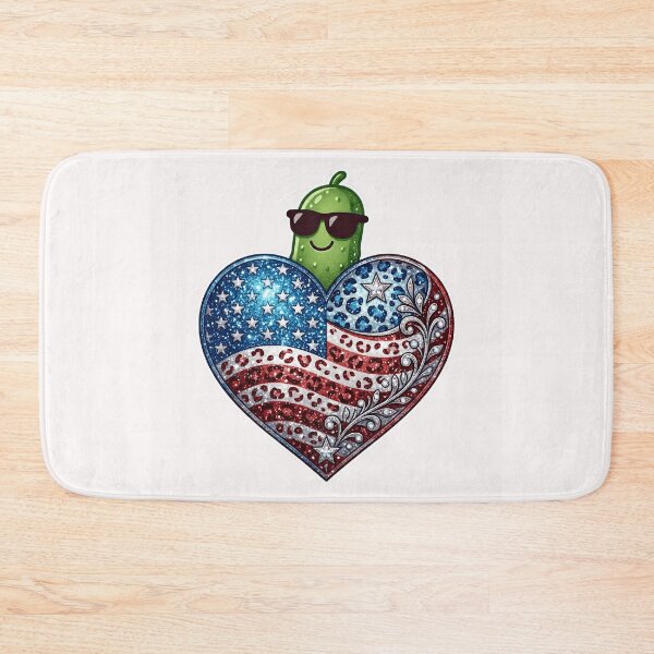 Item preview, Cool Pickle 4th of July Sunglasses American Flag Heart Glitter Leopard Patriotic designed and sold by Basma Designs | Retro, Kawaii Shirts & Stickers.