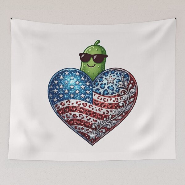 Item preview, Cool Pickle 4th of July Sunglasses American Flag Heart Glitter Leopard Patriotic designed and sold by Basma Designs | Funny Shirts, Stickers & Mugs.