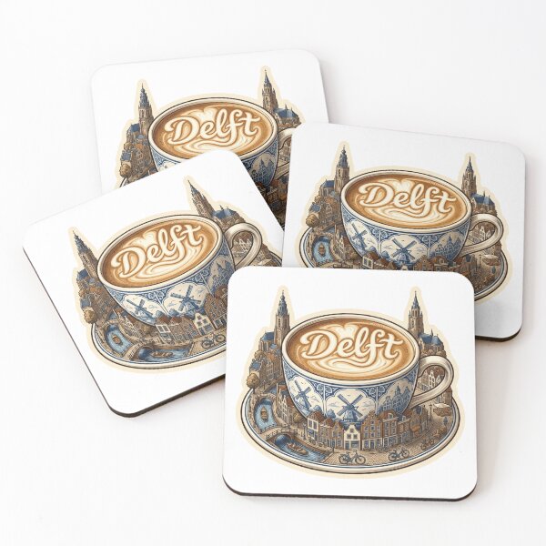 Item preview, Delft Coffee Cup Cityscape Sticker designed and sold by Imaginarium of Chaos falcon88 .