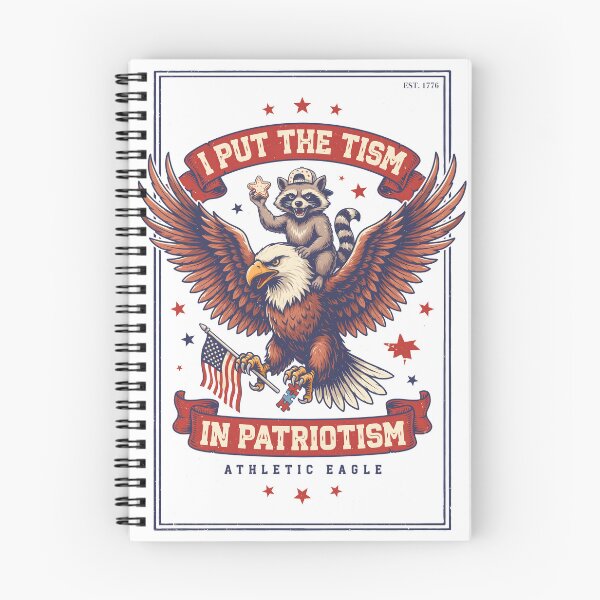 Item preview, I Put the Tism in Patriotism Raccoon Eagle Humor designed and sold by OlizaPrint.