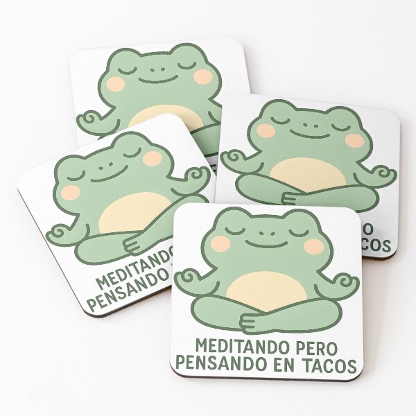 Item preview, Meditating But Thinking About Tacos — Kawaii Zen Frog, Spiritual Humor Sticker designed and sold by MildlyCosmic.