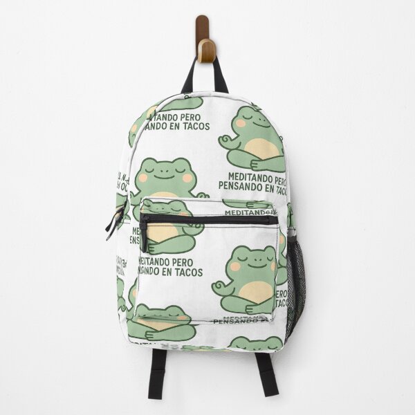 Item preview, Meditating But Thinking About Tacos — Kawaii Zen Frog, Spiritual Humor Sticker designed and sold by MildlyCosmic.