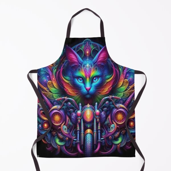 Item preview, Psychedelic Cat & Bike – Neon-colored AI design with surreal energy and painterly vibes designed and sold by FotoworldEdel.