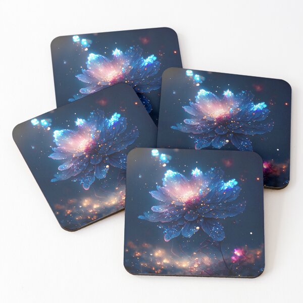 Item preview, Glowing Blue Flower Mystical Fantasy Art designed and sold by stylishdzign.
