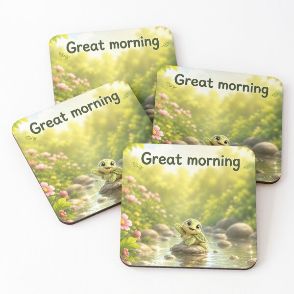 Item preview, Great Morning Turtle Bloom  designed and sold by BlissBlvdShop.