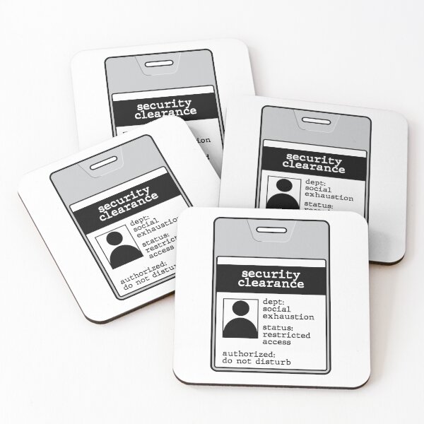 Item preview, Retro Employee ID Badge Social Exhaustion Funny Office Sticker designed and sold by MadCatDesign77.