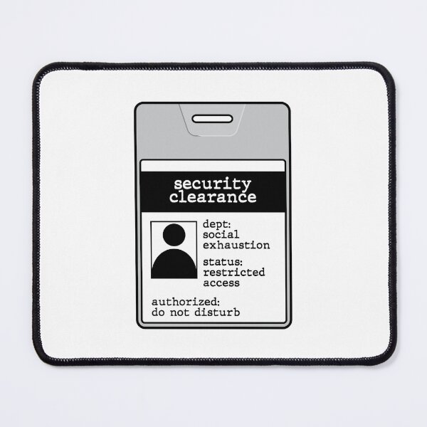 Item preview, Retro Employee ID Badge Social Exhaustion Funny Office Sticker designed and sold by MadCatDesign77.