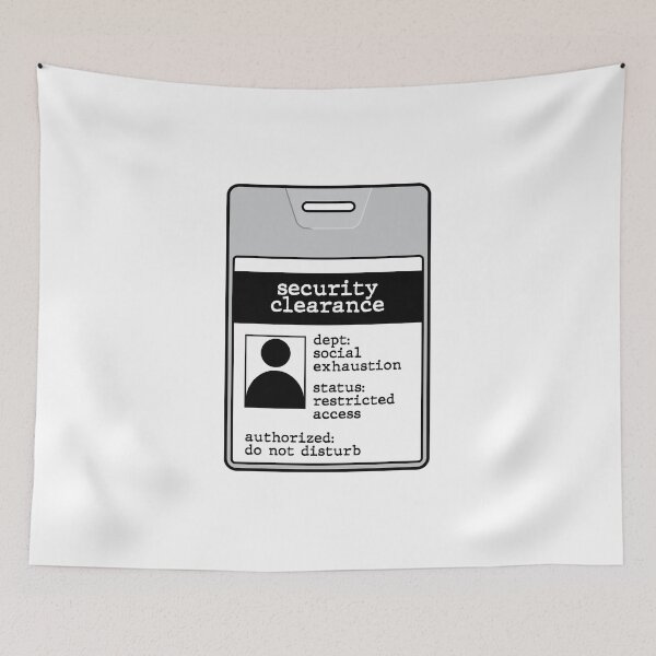 Item preview, Retro Employee ID Badge Social Exhaustion Funny Office Sticker designed and sold by MadCatDesign77.