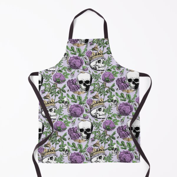 Item preview, Purple Roses Garden with Skull Maximalist Gothic Aesthetic Floral Pattern for Summerween and Halloween - Lavender Backgound  designed and sold by CanisArtStudio.