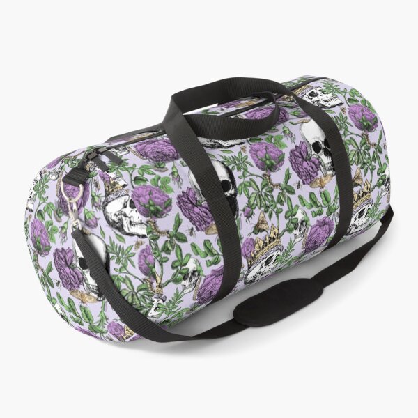 Item preview, Purple Roses Garden with Skull Maximalist Gothic Aesthetic Floral Pattern for Summerween and Halloween - Lavender Backgound designed and sold by CanisArtStudio.