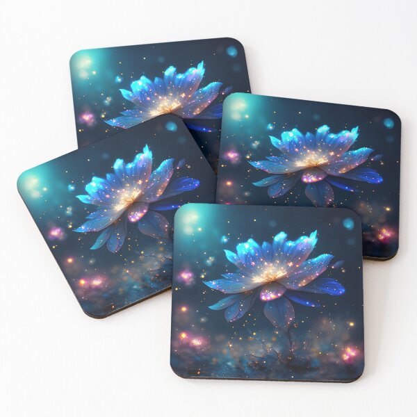 Item preview, Glowing Blue Flower Mystical Fantasy Art designed and sold by stylishdzign.