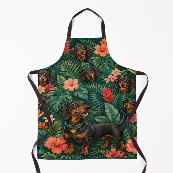 Item preview, Tropical Dachshund Jungle Floral Pattern designed and sold by POD DYNASTY | Original Print On Demand T-Shirt Graphics.
