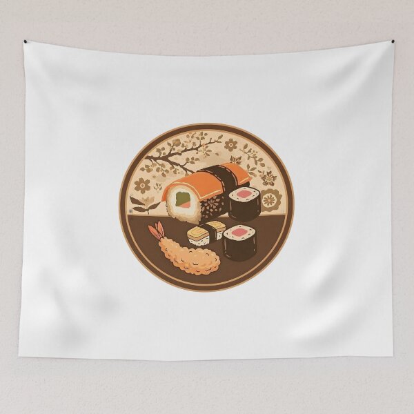 Item preview, Vintage Japanese Food Logo – Retro Sushi Design designed and sold by Dax Studio.