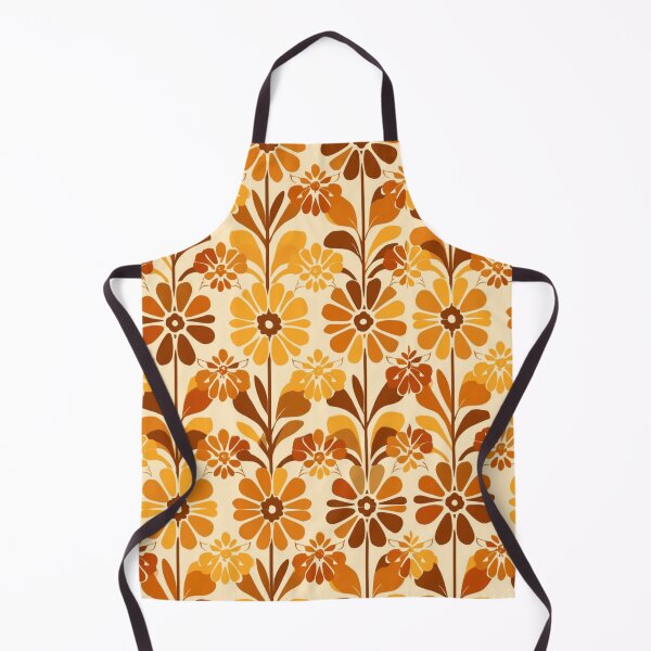 Item preview, Retro Orange Floral Pattern | 70s Groovy Flower Power Design | Vintage Boho Botanical Art designed and sold by MoodLay.