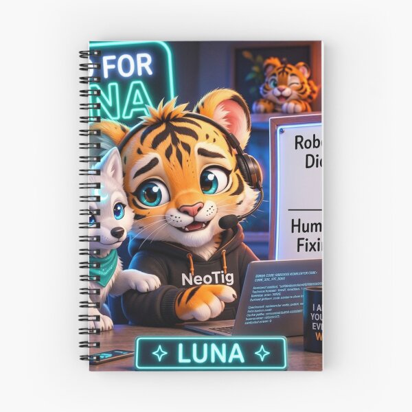 Item preview, Send For Luna Funny AI Wolf Pup Human Wisdom — Tech Humor Art — NeoTigLuna designed and sold by NeoTigLuna.