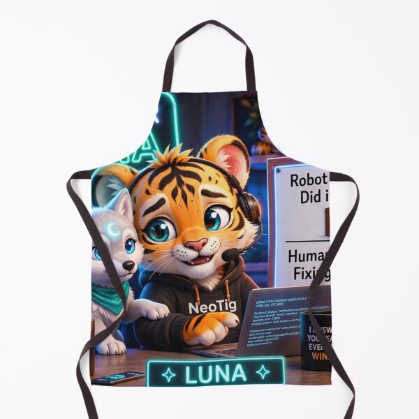 Item preview, Send For Luna Funny AI Wolf Pup Human Wisdom — Tech Humor Art — NeoTigLuna designed and sold by NeoTigLuna.
