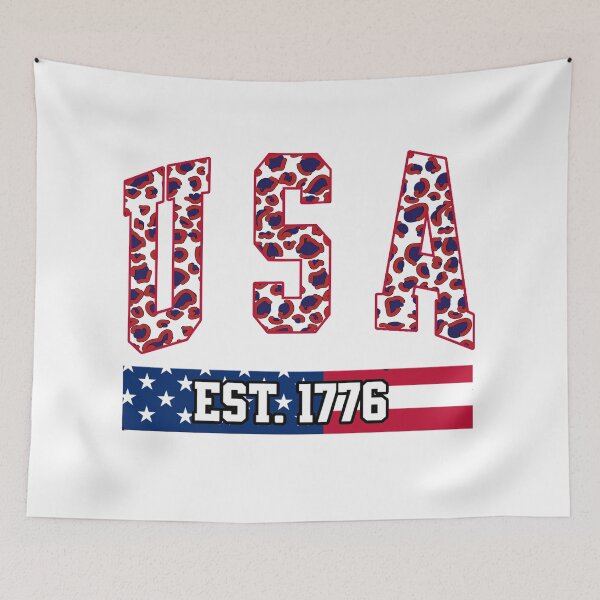 Item preview, USA Est 1776 Patriotic Leopard Print Flag Design designed and sold by DjFreeq.