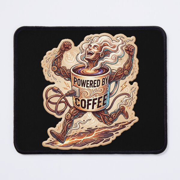 Item preview, Powered by coffee designed and sold by The Quiet Canvas By Jacky.