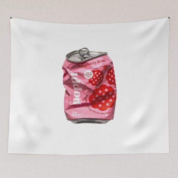 Item preview, Crushed Pink Raspberry Rose Soda Can – Floral Grunge Sticker designed and sold by Mustangana.