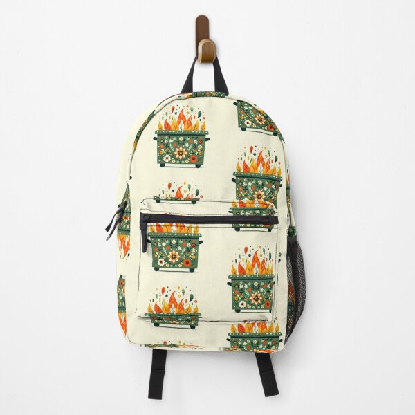 Item preview, Scandinavian Folk Art Charming Flower Covered Dumpster Fire by heidiannemorris © designed and sold by FOLK ART FUSION by heidiannemorris.