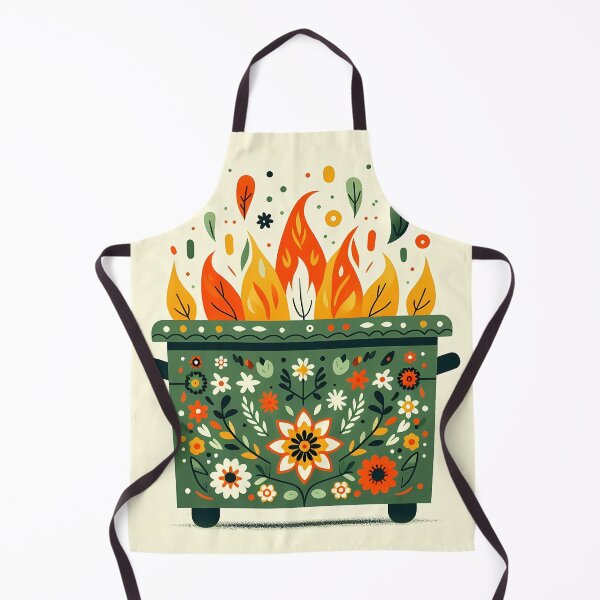 Item preview, Scandinavian Folk Art Charming Flower Covered Dumpster Fire by heidiannemorris © designed and sold by FOLK ART FUSION by heidiannemorris.