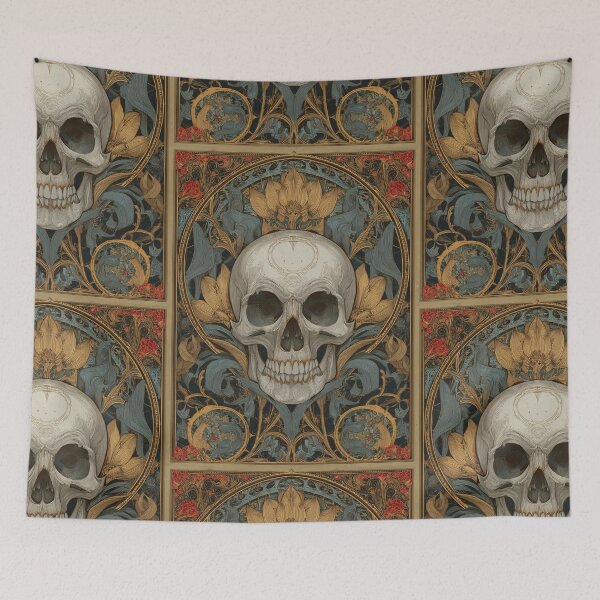 Item preview, Art nouveau skull designed and sold by MendaciousMina.