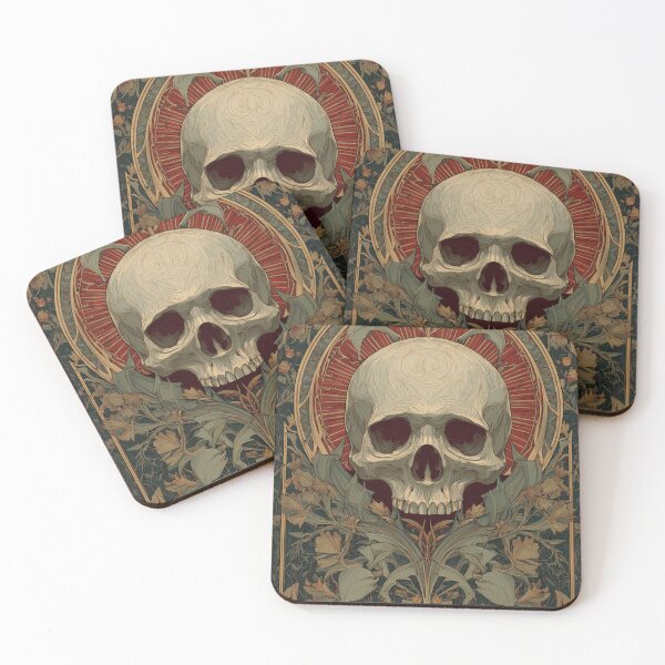 Item preview, Art nouveau skull designed and sold by MendaciousMina.