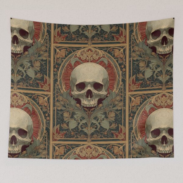 Item preview, Art nouveau skull designed and sold by MendaciousMina.