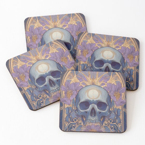 Item preview, Art nouveau skull designed and sold by MendaciousMina.