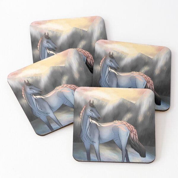 Item preview, Blue Fantasy Horse in the Mountain Sunset designed and sold by Dyasveria.
