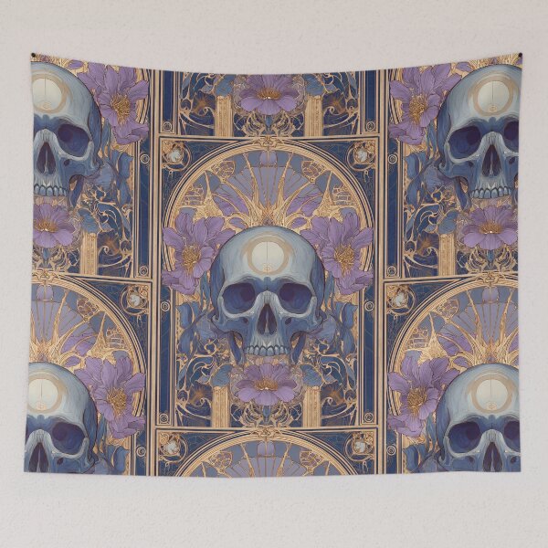 Item preview, Art nouveau skull designed and sold by MendaciousMina.