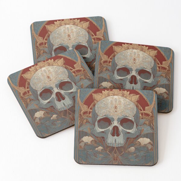 Item preview, Art nouveau skull designed and sold by MendaciousMina.