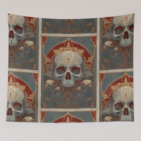 Item preview, Art nouveau skull designed and sold by MendaciousMina.
