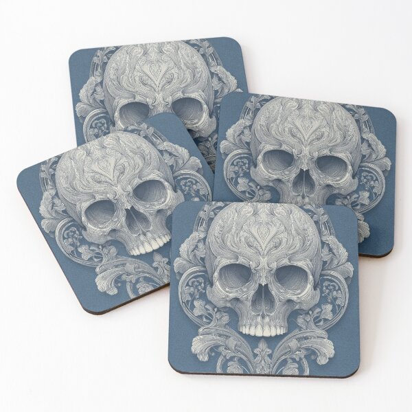 Item preview, Art nouveau skull designed and sold by MendaciousMina.