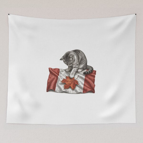 Item preview, Tabby Cat on Canada Flag with Maple Leaf designed and sold by Aguri-tei.