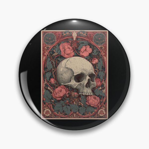Item preview, Art nouveau skull designed and sold by MendaciousMina.