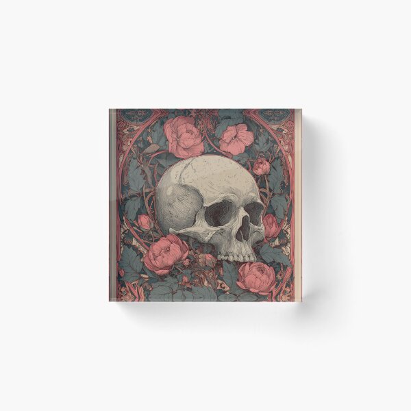 Item preview, Art nouveau skull designed and sold by MendaciousMina.